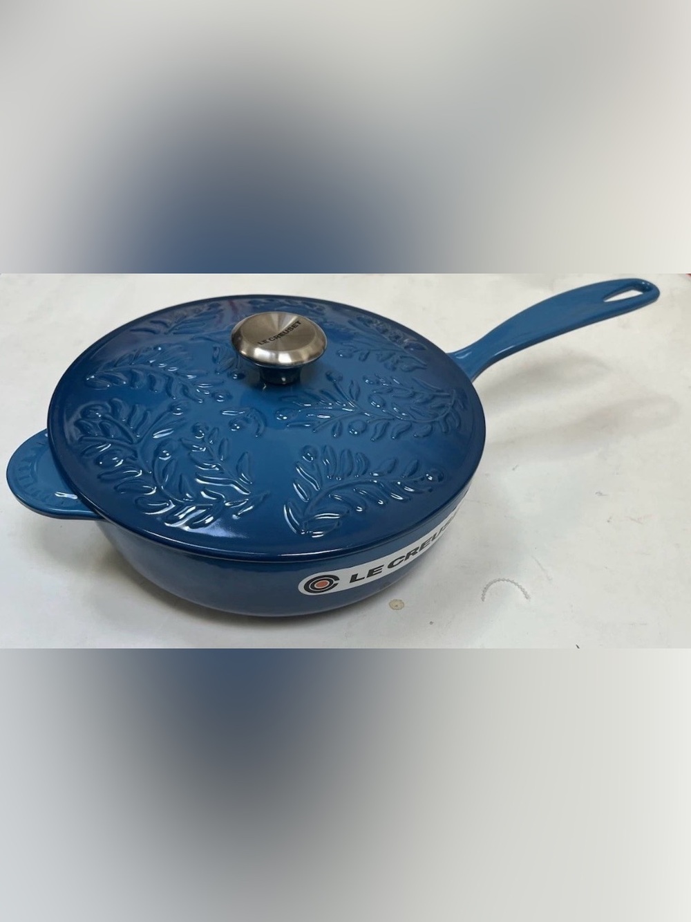 NEW Le Creuset Olive Branch 2.25-Qt Saucier Marseille Blue # 21